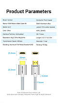 Кабель Vention HDMI-HDMI V2.1 (M/M) Cotton Braided 8K 60Hz 4K 120Hz 48Gbps 1m Silver (ALCIF), фото 4