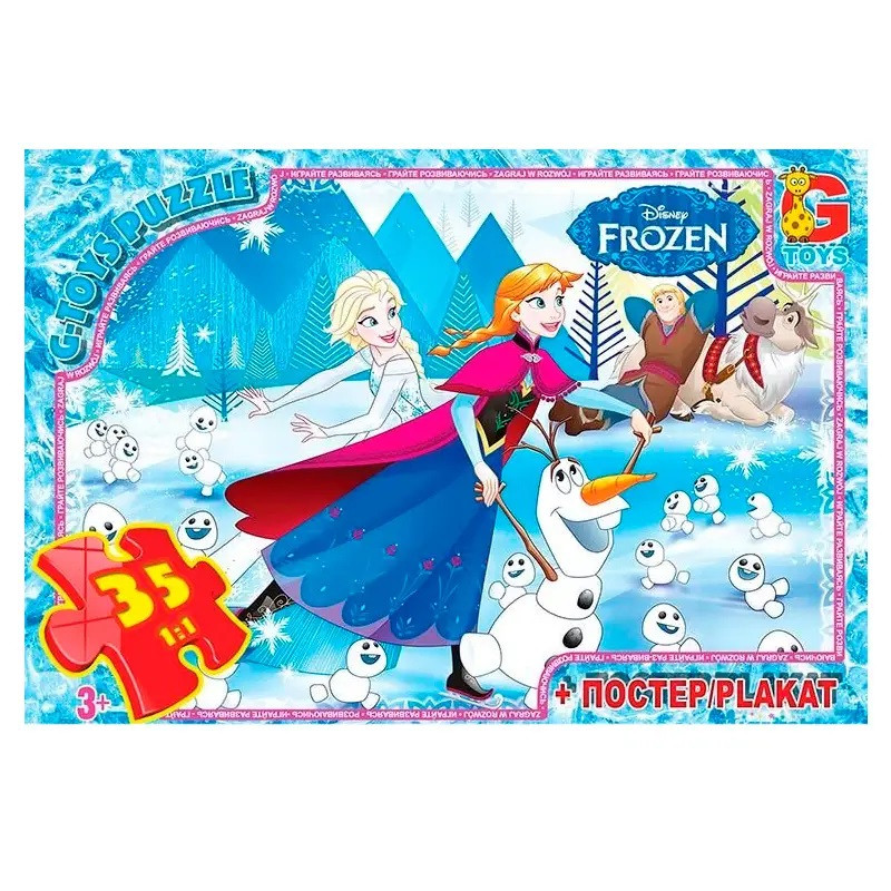 Пазл Frozen/Крижане сердце + постер G-Toys (35 дет.) FR015, фото 1