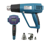 Термофен ZD-510, 1500W з дисплеєм, два режими, 450/1500W, 650 °C max 1500W, насадки 3шт, Zhongdi