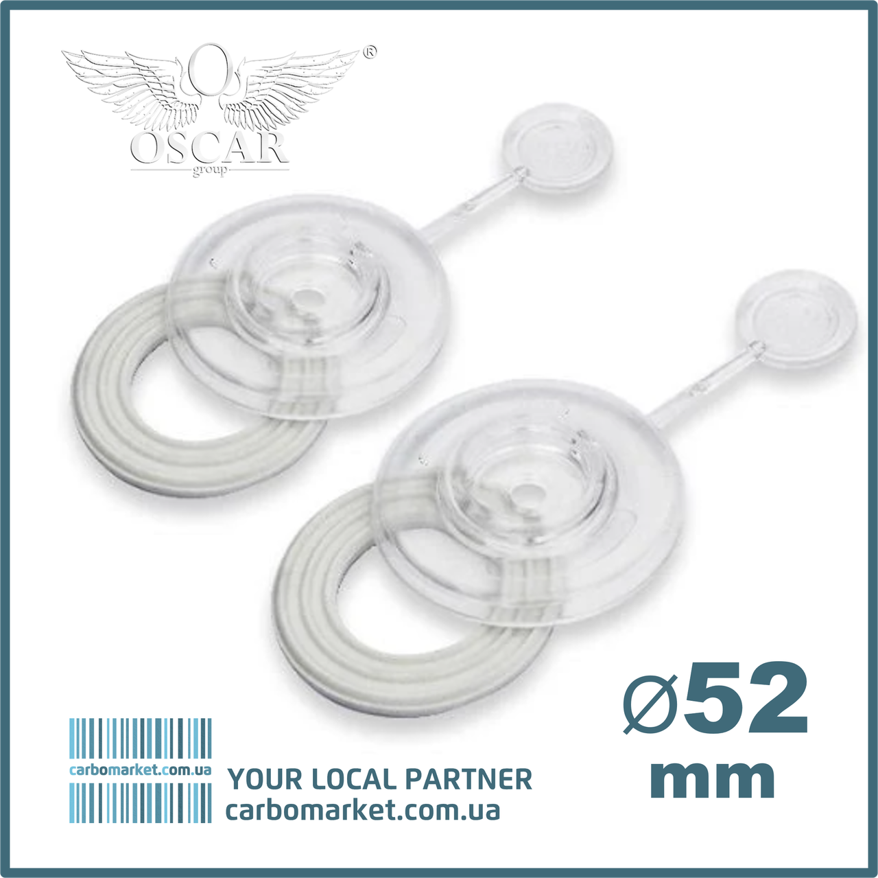 Шайба полікарбонатна прозора TM Oscar діметр 52 мм (Україна), фото 1