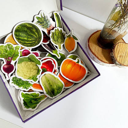 Набір магнітів "Фрукти та овочі" (50 штук) | Magdum (ML4031-15 EN), фото 3