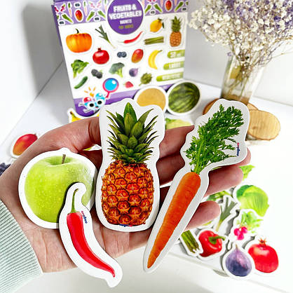 Набір магнітів "Фрукти та овочі" (50 штук) | Magdum (ML4031-15 EN), фото 5