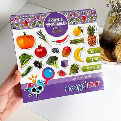 Набір магнітів "Фрукти та овочі" (50 штук) | Magdum (ML4031-15 EN), фото 4