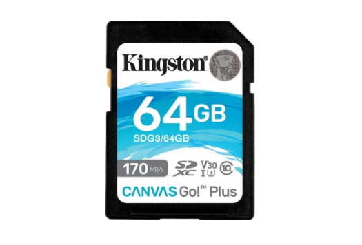 Модуль флеш-пам'яті Kingston 64GB SDXC Canvas Go Plus 170R C10 UHS-I U3 V30, фото 1