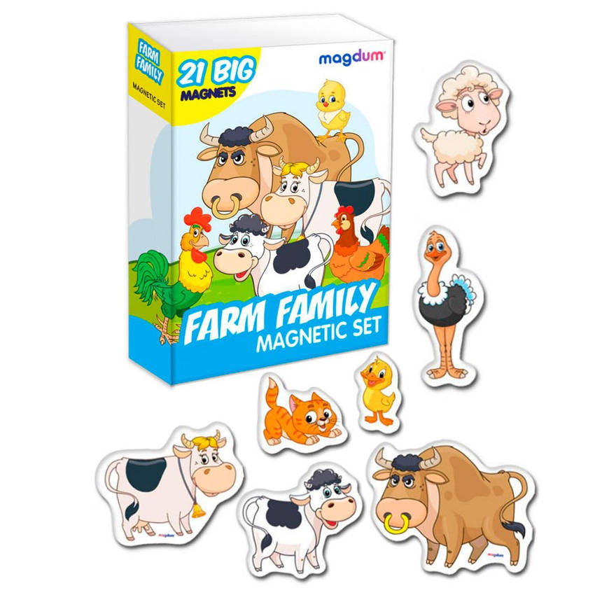 Набір магнітів для дітей Magdum "Farm FAMILY" (21 магніт) ML4031-21 EN, фото 1