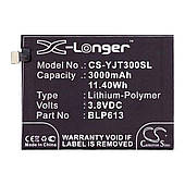 Оригінальний акумулятор X-Longer BLP613 CS-YJT300SL 3000mAh 3.8V для OnePlus 3 \ Three SM-A3000, A3003, A3000