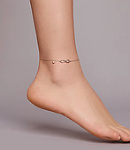 Срібний браслет на ногу анклета "Нескінченність із серцем" — срібло 925 проби EGYPT SILVER