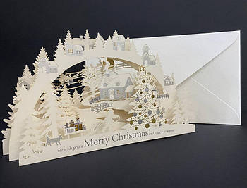 Лист з конвертом 15*19 см English Різдво 3Д об'ємна зовні CS2307