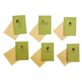 Лист з конвертом 8*12 см English Mini1819* крафт + позначав шильда