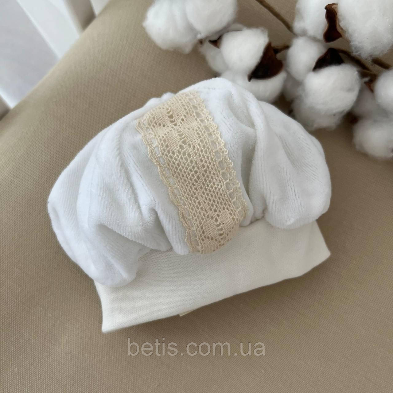 Берет "Янгол В" Молочний Велюр арт.27686840  Зріст 50-38(р)