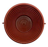 Горщик для квітів ребристий Ø 170 мм 1,5 літра коричневий пластиковий (Юніпласт), фото 2