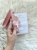 Подарочные сертификаты в перламутровой обложке с фигурным краем ПУДРА