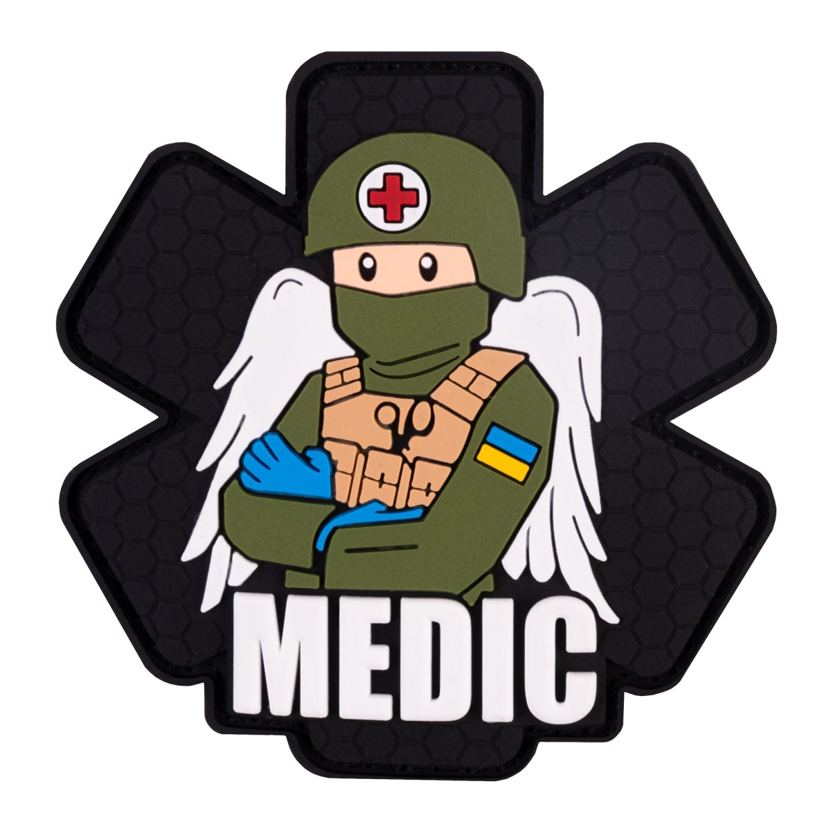 Нашивка Brand Element (PVC) "Військовий медик" чорний