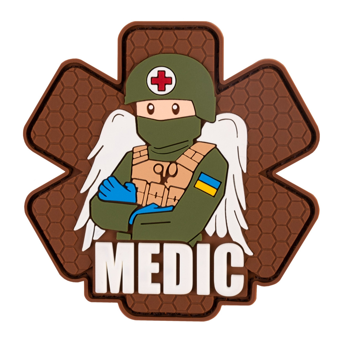 Нашивка Brand Element (PVC) "Військовий медик" койот