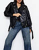 Байкерська куртка зі штучної шкіри, фото 5