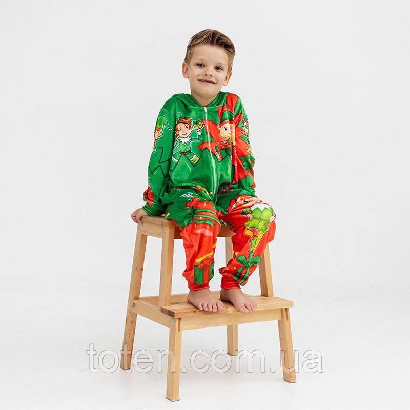 Кігурумі дитячий піжама плюшевий велюр Різдвяні Ельфи на зріст 92 см, фото 1