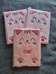 Блокнот дитячий А5 хутряний No4035 "Кішка" у лінію, 80 л, мікс