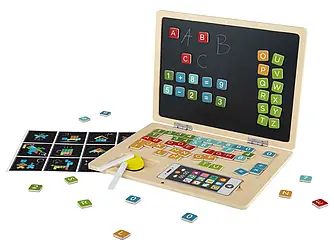 Дерев'яна дошка Playtive у вигляді ноутбуку з 84 елементами