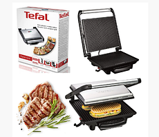 Гриль електричний притискний настільний професійний для дому Tefal 2000 Вт Електрогриль притискний 200 Вт