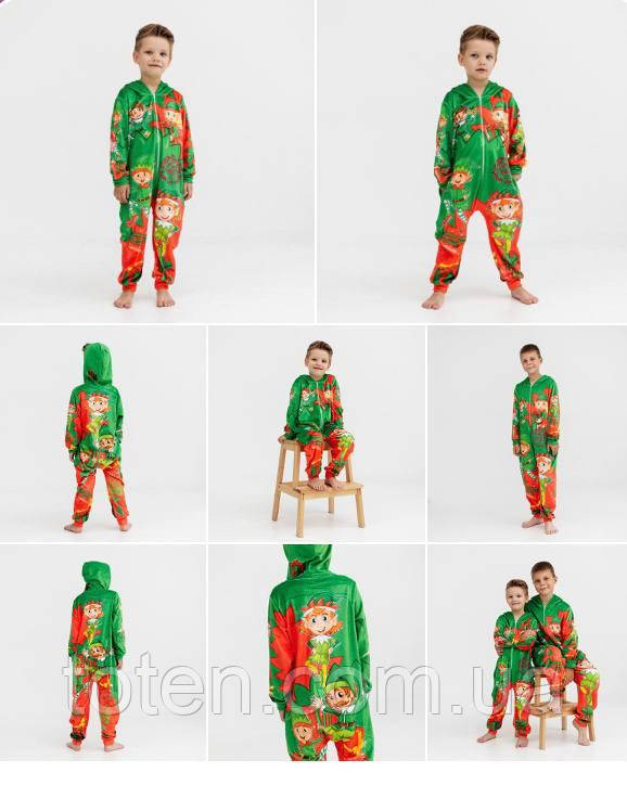 Кігурумі дитячий піжама плюшевий велюр Різдвяні Ельфи на зріст 140 см, фото 1