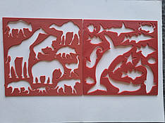 Трафарет 4 шт. в 1 - Звірі/Птиці/Риби/Дом.Тварини Люкс Колор NoТП-03