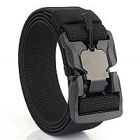 Ремінь тактичний швидкознімний із магнітною пряжкою Tactical Belt 120x3,8 см Чорний