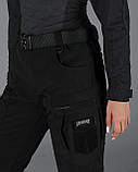 Зимові брюки карго жіночі тактичні Softshell Ешелон чорні, фото 7