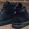 Чоловічі зимові шкіряні черевики на блискавці (натуральний нубук) чорні на хутрі для чоловіків на зиму, розмір 40 41 42 43 44 45, фото 7