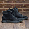 Чоловічі зимові шкіряні черевики на блискавці (натуральний нубук) чорні на хутрі для чоловіків на зиму, розмір 40 41 42 43 44 45, фото 2