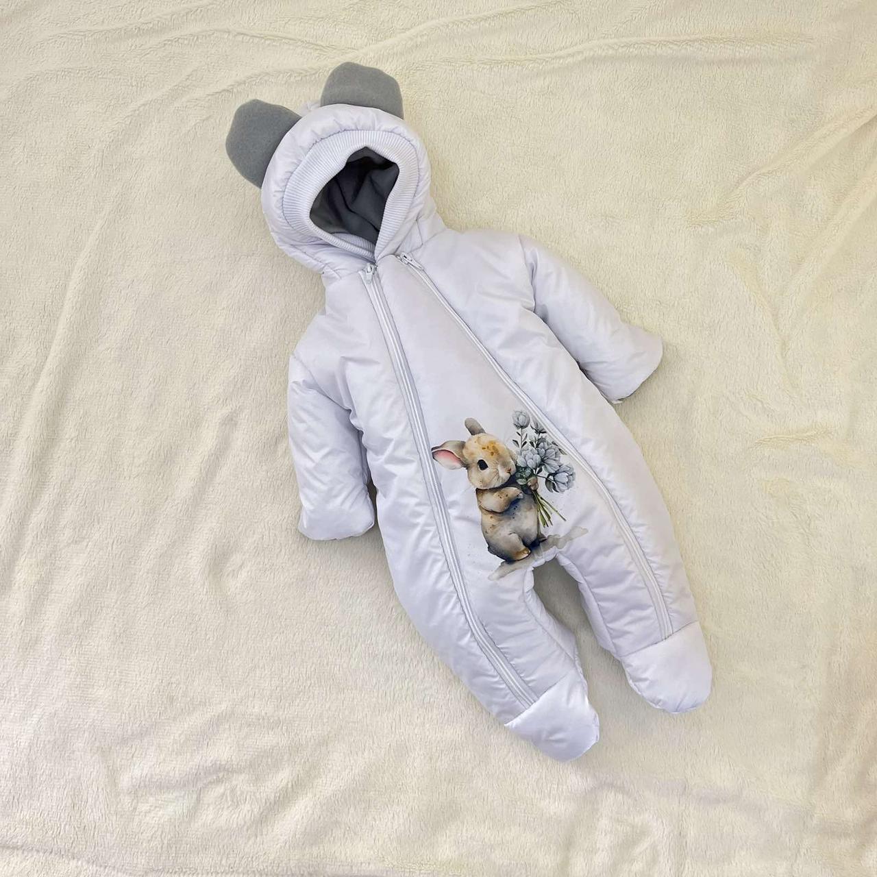 Дитячий теплий чоловічок комбінезон осінь весна зима 0-3 міс 56-62 розмір