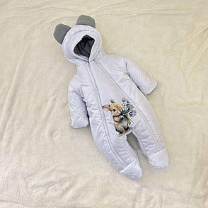 Дитячий теплий чоловічок комбінезон осінь весна зима 0-3 міс 56-62 розмір, фото 3
