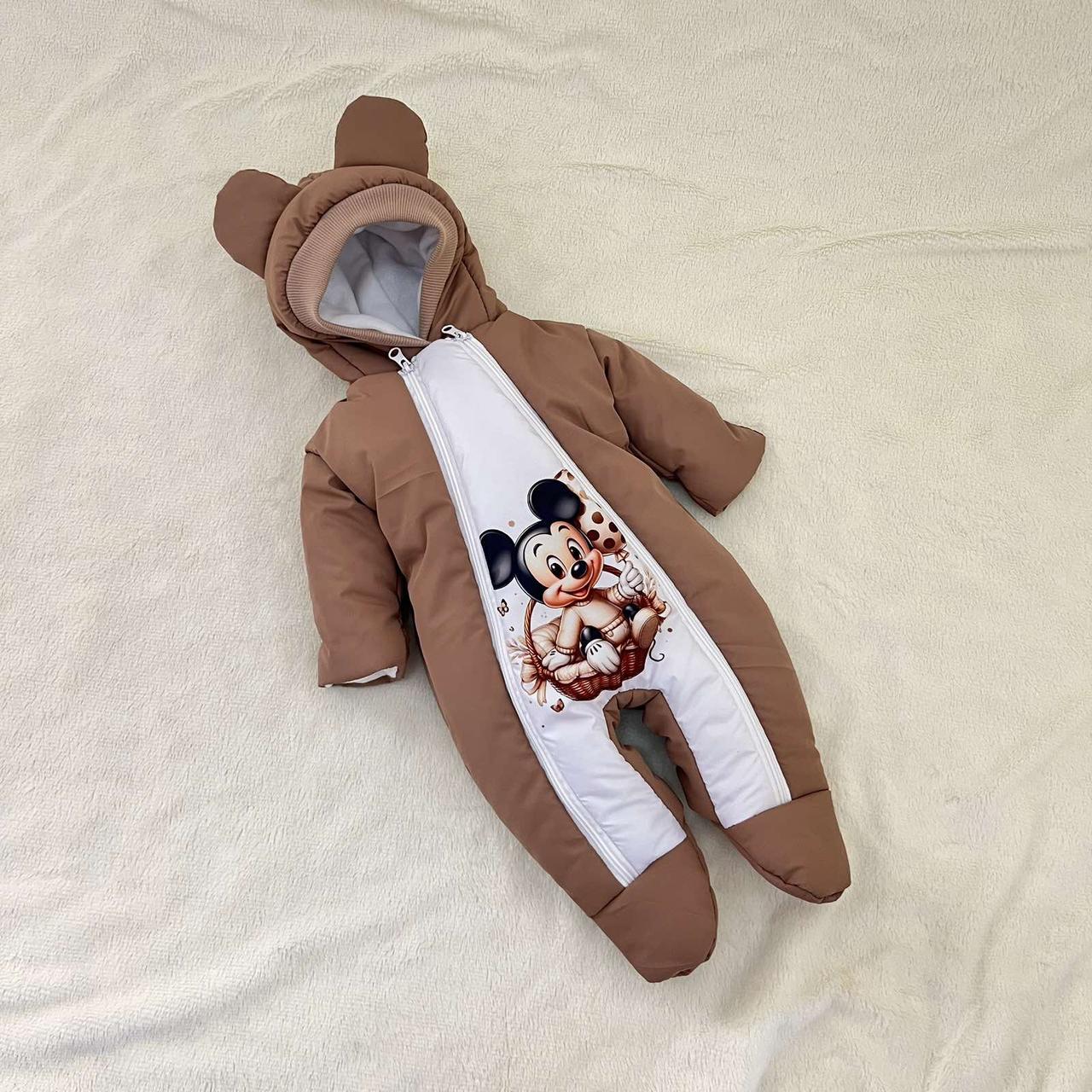 Дитячий теплий чоловічок комбінезон осінь весна зима 0-3 міс 56-62 розмір