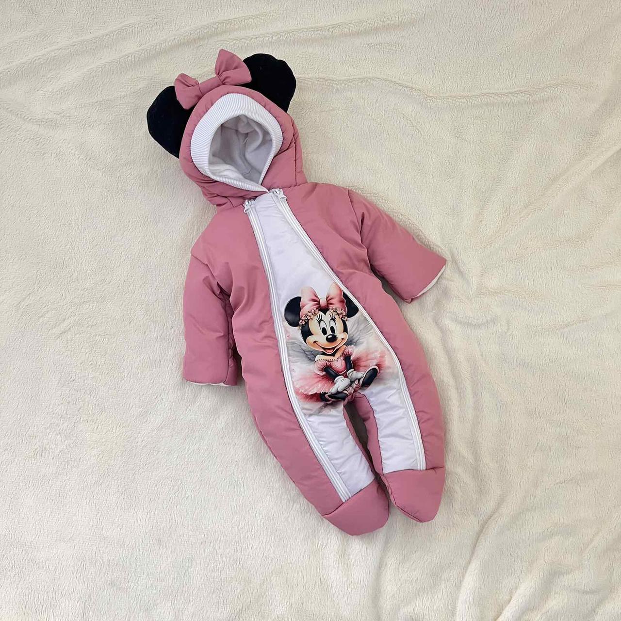 Дитячий теплий чоловічок комбінезон осінь весна зима 0-3 міс 56-62 розмір