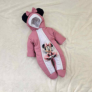 Дитячий теплий чоловічок комбінезон осінь весна зима 0-3 міс 56-62 розмір, фото 2