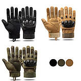 Тактичні рукавички touchscreen військові Combat Touch Чорний L, фото 4
