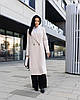 Брендове довге зимове тепле кашемірове пальто жіноче молочного кольору, фото 3