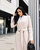 Брендове довге зимове тепле кашемірове пальто жіноче молочного кольору, фото 4