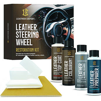 Комплект для реставрації та відновлення шкіри керма Leather Expert Steering Wheel Restoration Kit, Чорний