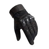 Тактичні рукавички touchscreen військові Combat Touch Чорний L, фото 6