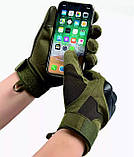 Тактичні рукавички touchscreen військові Combat Touch Чорний L, фото 9