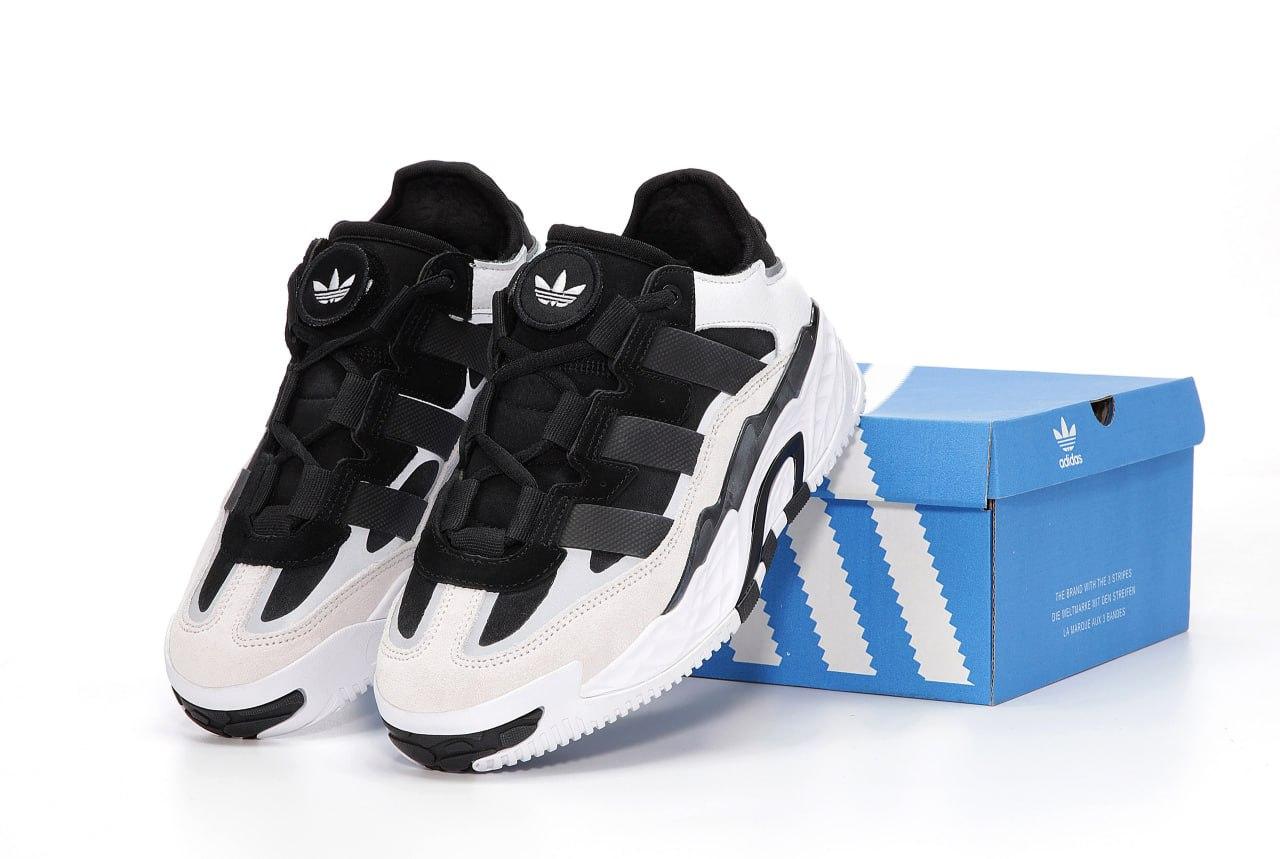 Зимові Чоловічі та жіночі зимові кросівки Adidas Niteball Winter White Black (Білі) Адидас Найтбол шкіра замш текстиль хутро зима