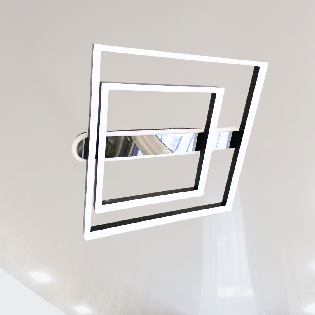 Стильна Led люстра з квадратами Linisoln 100W до 20 м² колір Чорний хром 5209-30*50 BK