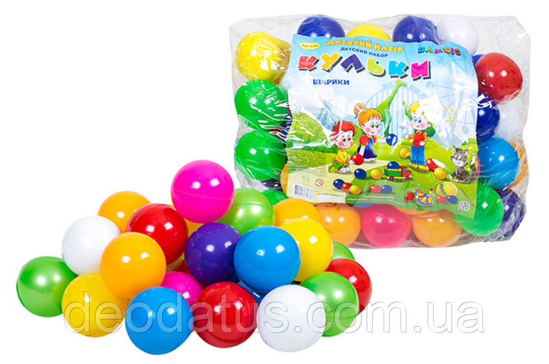 Набір кульок для сухого басейну та намету-будиночка 80 мм 65 шт 0264 BAMSIC, фото 1