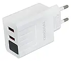 Адаптер 220V на 2 USB (A-14) з дисплеєм CX QC03/Зарядний пристрій/блок живлення для заряджання телефона Лучшая цена, фото 4