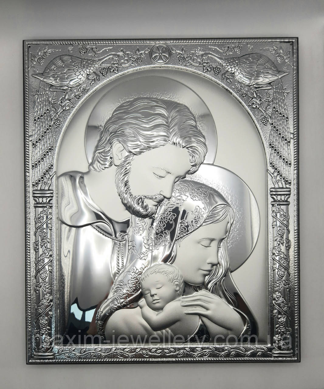 Срібна ікона "Свята Родина" (18х16см), фото 1