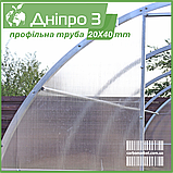 Теплиця "Дніпро-3" 3х12 м / профільна труба 20Х40 мм / стільниковий полікарбонат 10 мм PREMIUM, фото 4