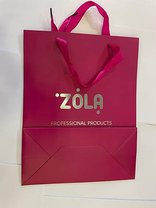 Пакет ZOLA маленький рожевий картон, фото 2