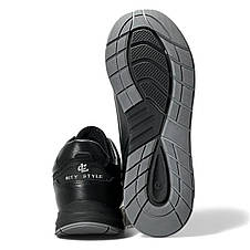 Чоловічі осінні кросівки Clubshoes чорні шкіряні зі шнурівкою осінь/весна демі 19/41, фото 3