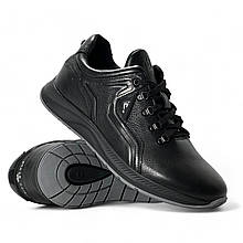 Чоловічі осінні кросівки Clubshoes чорні шкіряні зі шнурівкою осінь/весна демі 19/41