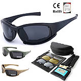 Окуляри тактичні захисні зі змінними лінзами X7 Polarized Чорний, фото 2